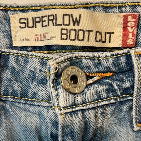 Levi's Blue Jean Shorts with Distressed Hem - Picture 2 of 5